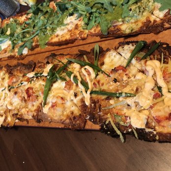 Seasons 52 - Chicken Pesto Flatbread & Lobster Flatbread - New American Near Me - Sunrise, Florida Seasons 52 - Chicken Pesto Flatbread & Lobster Flatbread - New American Near Me - Sunrise, Florida