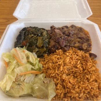 Ubuntu African Slices - Jollof Rice, (Kidney) Beans, Cabbage Collard Greens. - African Near Me - Savannah, Georgia Ubuntu African Slices - Jollof Rice, (Kidney) Beans, Cabbage Collard Greens. - African Near Me - Savannah, Georgia