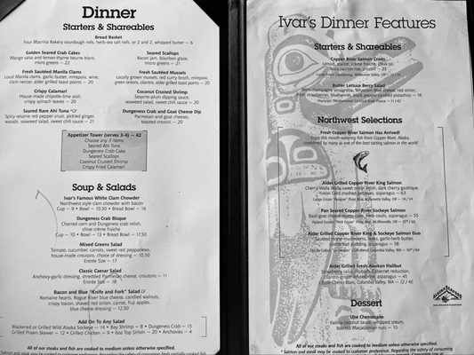 Menu photo 2 Ivar's Salmon House Seattle, WA Menu photo 2 Ivar's Salmon House Seattle, WA