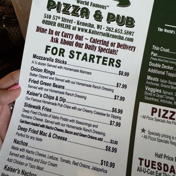 Kaiser's Pizza & Pub - Pizza Near Me - Kenosha, Wisconsin