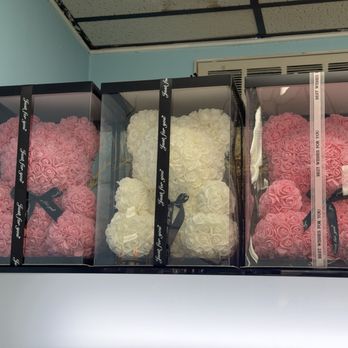 Sandy's Flowers - Pink and white bear gifts - Florists Near Me - East View, New York