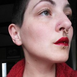 Ascension Tattoo - I LOVE my healed vertical labret done by Alexia, and super love my new gold jewelry! They even changed it out for me