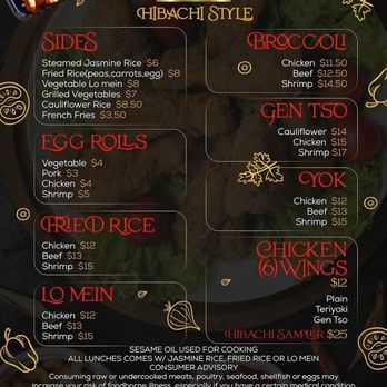 Hibachi Buddha - Menu - Seafood Near Me - Williamsburg, Virginia