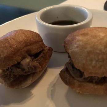 The Woodruff - Braised beef sliders with pepperoncini jus - there were three but my husband grabbed one! - Wine Bars Near Me - Johns Island, South Carolina The Woodruff - Braised beef sliders with pepperoncini jus - there were three but my husband grabbed one! - Wine Bars Near Me - Johns Island, South Carolina