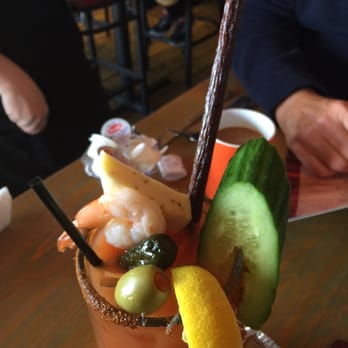 Funky Pelican - Bloody Mary is a meal in itself. Zing Zang and Smirnoff. - Seafood Near Me - Flagler Beach, Florida Funky Pelican - Bloody Mary is a meal in itself. Zing Zang and Smirnoff. - Seafood Near Me - Flagler Beach, Florida