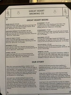 Menu photo 3 Great Heart Brewing Olivette, MO Menu photo 3 Great Heart Brewing Olivette, MO