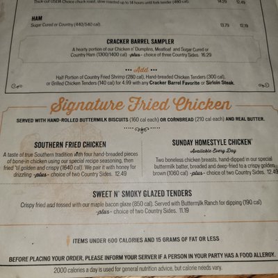 Menu photo 3 Cracker Barrel Old Country Store Albuquerque, NM