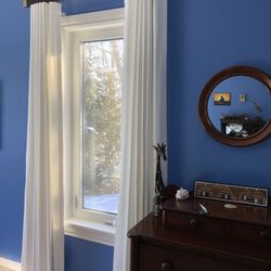 Inside Ideas - Custom linen white wave curtains