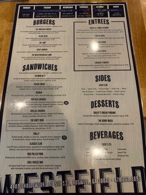 Menu photo 2 Westfield Tavern Roswell, GA Menu photo 2 Westfield Tavern Roswell, GA