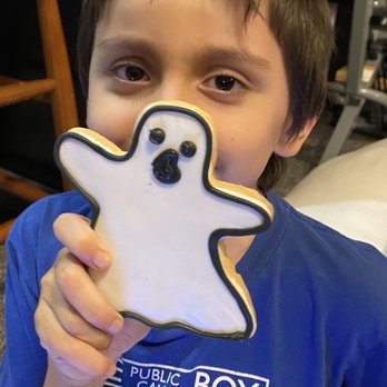 Sweet Mandy B's - Kael liked this Fall Iced Sugar Cookie and ate the ghost's head first!! - Desserts Near Me - Chicago, Illinois
