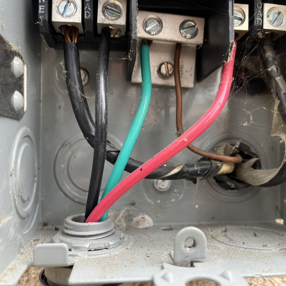 Cool Air Solutions - Fuse Disconnect Box with burnt markings - Inside box - Heating & Air Conditioning/HVAC Near Me - Murrieta, California