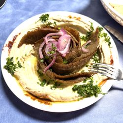 Golden Falafel - Hummus & Gyros plate...yum!