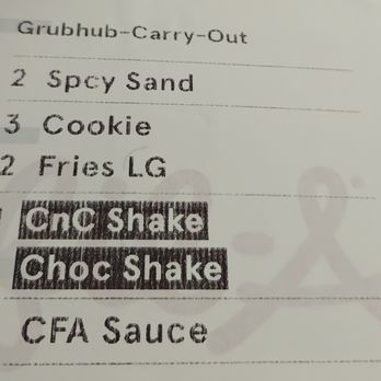 Chick-fil-A - Box order label - Fast Food Near Me - Irvine, California
