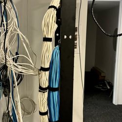 Tech Guys Computer IT Services - Terminating Cat5e and Cat6 wires into patch panel for VOIP and Data with cable management.