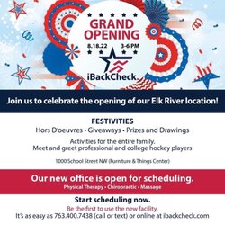 iBackCheck Sport Therapy - Grand opening information for the Elk River location