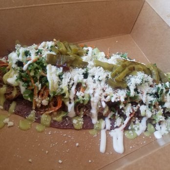 COOL!NARIA - Blue Corn Huarache w/ Beef Tinga - Mexican Near Me - Oakland, California COOL!NARIA - Blue Corn Huarache w/ Beef Tinga - Mexican Near Me - Oakland, California