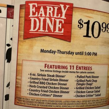 Texas Roadhouse - early dine menu - Steakhouses Near Me - Tomball, Texas