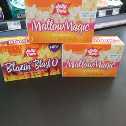 At Hyvee grocery where i travel many miles to get this popcorn that i can not find in kentuciana