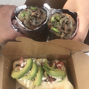 The Boxyard - Yummmy Sonoran Dog and Percheron burrito wrapped with bacon - New American Near Me - Tucson, Arizona