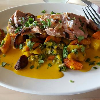 Vander Mill Grand Rapids - My pork tenderloin dish with mango sauce. The vegetables were cooked to perfection. - Cideries Near Me - Grand Rapids, Michigan Vander Mill Grand Rapids - My pork tenderloin dish with mango sauce. The vegetables were cooked to perfection. - Cideries Near Me - Grand Rapids, Michigan