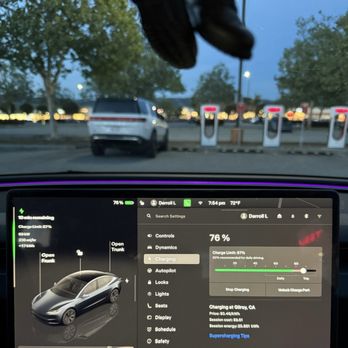 Tesla Supercharger - Looking out the window at other chargers. - EV Charging Stations Near Me - Gilroy, California Tesla Supercharger - Looking out the window at other chargers. - EV Charging Stations Near Me - Gilroy, California
