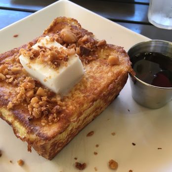 Anuenue Cafe - Haupia Macadamia Nut French Toast ($10)- 4/5 stars - Cafes Near Me - Koloa, Hawaii