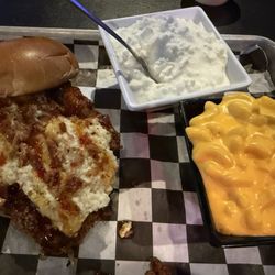 Sports Page Grill - Had the crab ragoon chicken sandwich - the sweet chili sauce is very good.