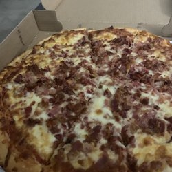 Phil & Leon's Old Haven Style Pizza - Medium extra-bacon pizza