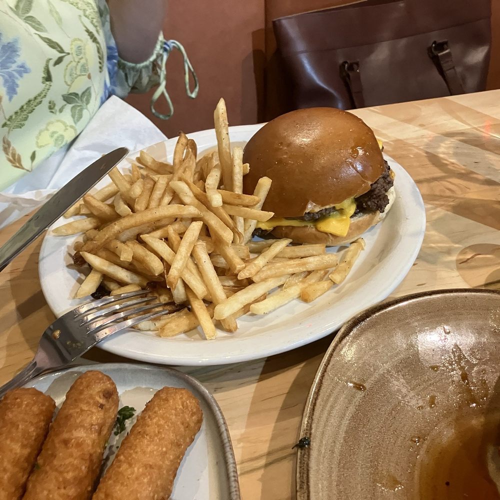 Sandman Grill - Cheeseburger with French fries - Sports Bars Near Me - Hampton, Virginia