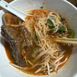 Half of my beef rib pho, portion was huge!