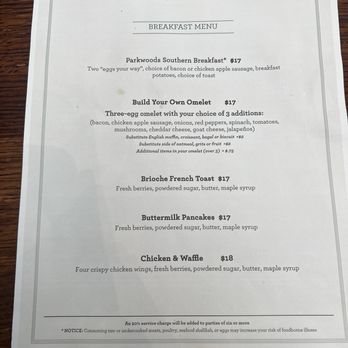 Parkwoods - Menu - American Near Me - Atlanta, Georgia Parkwoods - Menu - American Near Me - Atlanta, Georgia