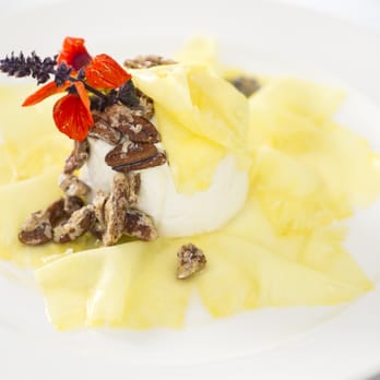 Nerai - Lavender Mousse with Pineapple Carpaccio - Greek Near Me - New York, New York Nerai - Lavender Mousse with Pineapple Carpaccio - Greek Near Me - New York, New York