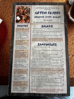 Menu photo 1 Gettin Crabby Palm Bay, FL