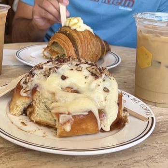 Brown Bee Coffee - Brown bee cold brew and Brown bee iced latte. Pistachio croissant and pecan cinnamon roll. - Coffee & Tea Near Me - Providence, Rhode Island