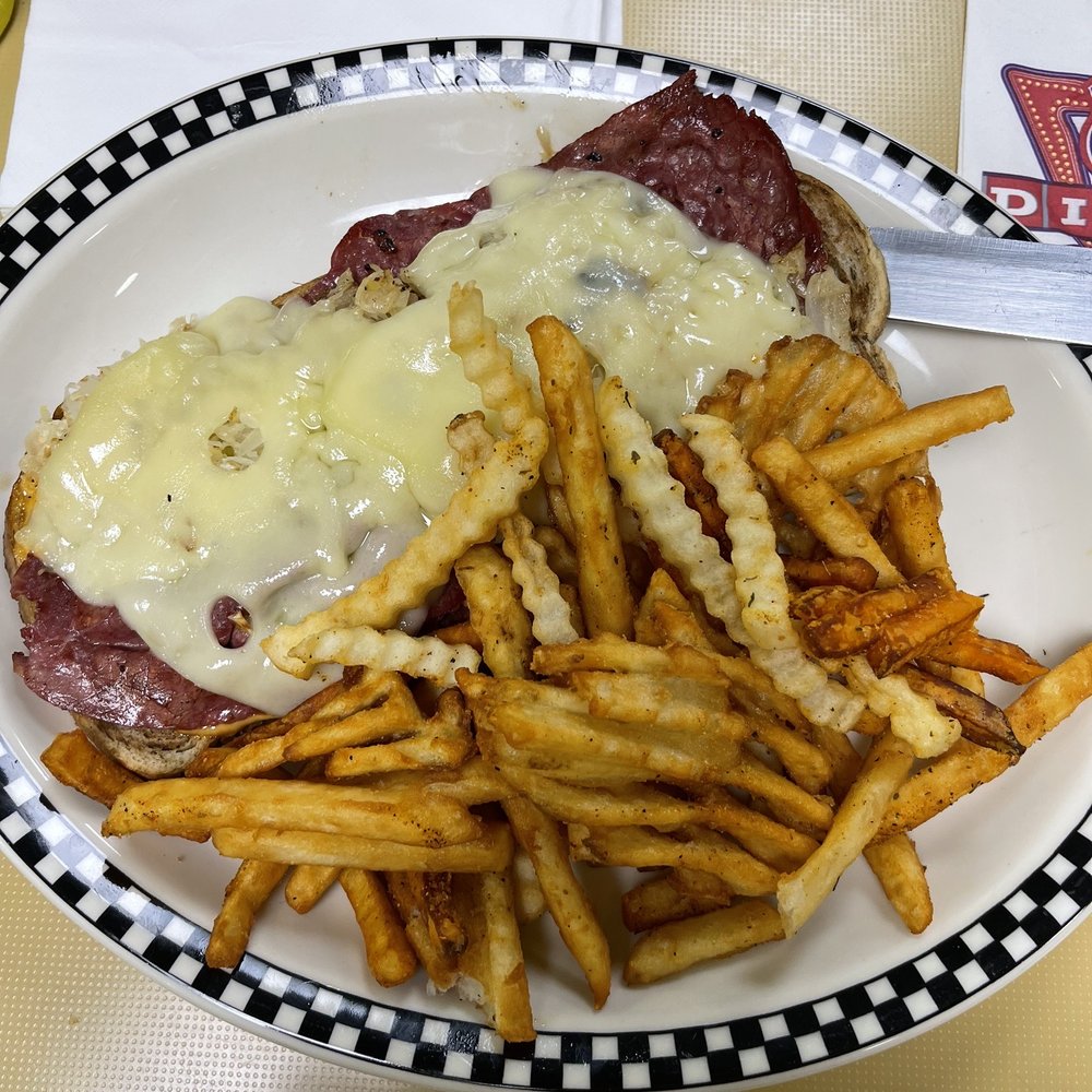 Hwy 66 Diner - Open-faced Rueben and Motley Fries - American Near Me - Catoosa, Oklahoma