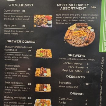 Nostimo Grill - Menu - Greek Near Me - North Hollywood, California