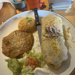 Green chile chimi plate