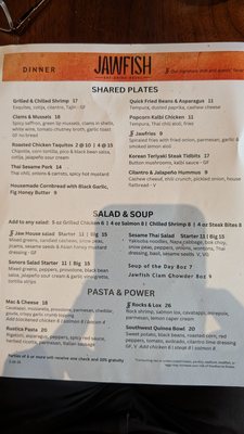 Menu photo 2 Jawfish Portland, OR