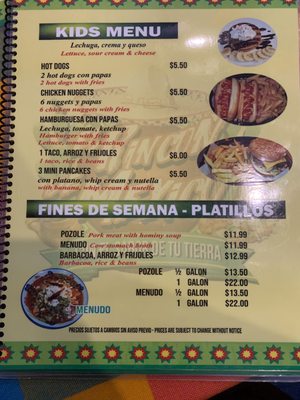 Menu photo 4 El Rincon De Mexico Chicago, IL