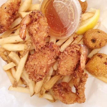 Shrimp N Stuff - Coconut shrimp and hush puppies - Seafood Near Me - Galveston, Texas Shrimp N Stuff - Coconut shrimp and hush puppies - Seafood Near Me - Galveston, Texas