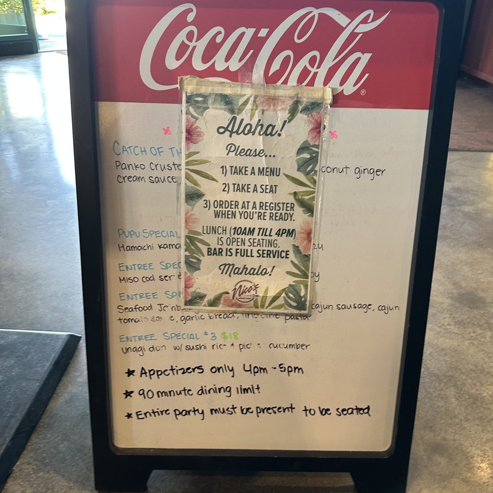 Nico's Pier 38 - special of the day + instructions on how to order - Seafood Near Me - Honolulu, Hawaii