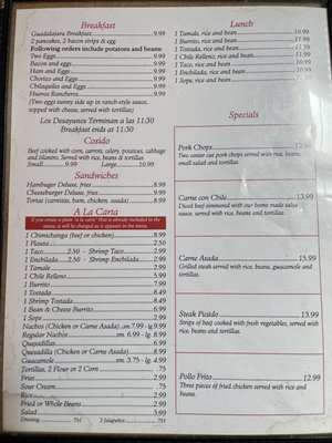 Menu photo 1 Guadalajara Restaurant King City, CA Menu photo 1 Guadalajara Restaurant King City, CA