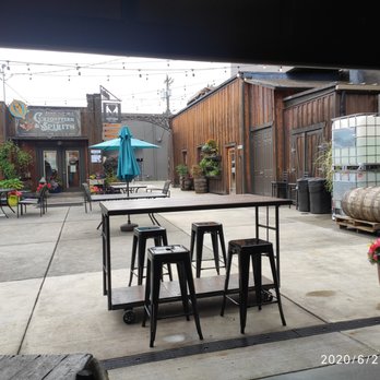 Fremont Mischief Distillery - view from inside the restaurant - Distilleries Near Me - Seattle, Washington