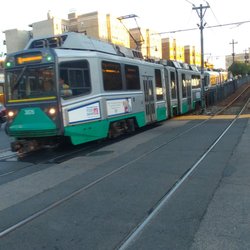 Washington Street MBTA Station - Green Line - The T crossing Washington Street on the Green Line