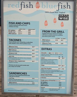 Menu photo 2 Red Fish Blue Fish Victoria, BC Menu photo 2 Red Fish Blue Fish Victoria, BC