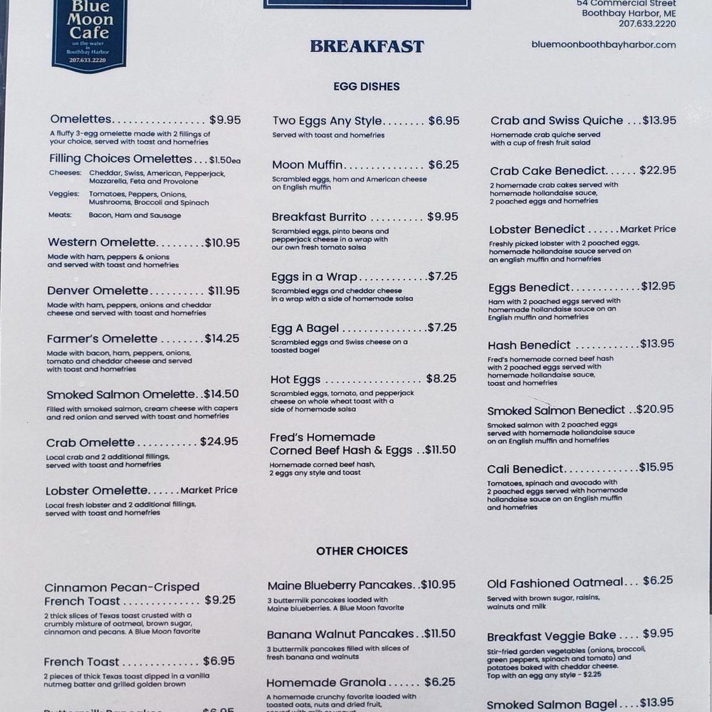 Blue Moon Café - Menu - Breakfast & Brunch Near Me - Boothbay Harbor, Maine Blue Moon Café - Menu - Breakfast & Brunch Near Me - Boothbay Harbor, Maine