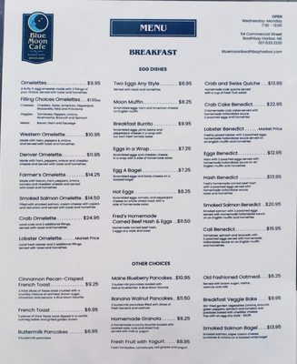 Menu photo 2 Blue Moon Café Boothbay Harbor, ME Menu photo 2 Blue Moon Café Boothbay Harbor, ME