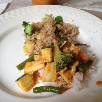 Thai Fresh - Vegetable panang curry and vegetable Thai fried rice...AMAZING! - Thai Near Me - Chula Vista, California