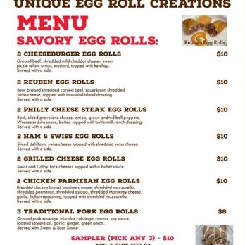 All Rolled Up - Savory Egg Roll Menu as of 8/24/2021 - Fast Food Near Me - Saint Louis, Missouri