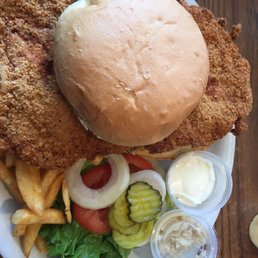 Enormously pork tenderloin sandwich was delicious! Handmade not frozen like some places.